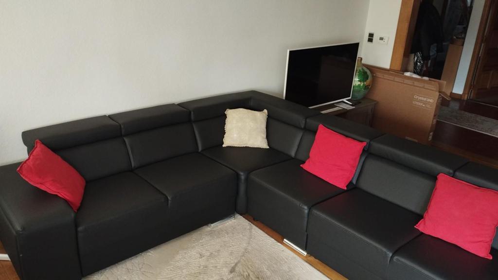 Leren zetel te koop, Huis en Inrichting, Ophalen, Zo goed als nieuw