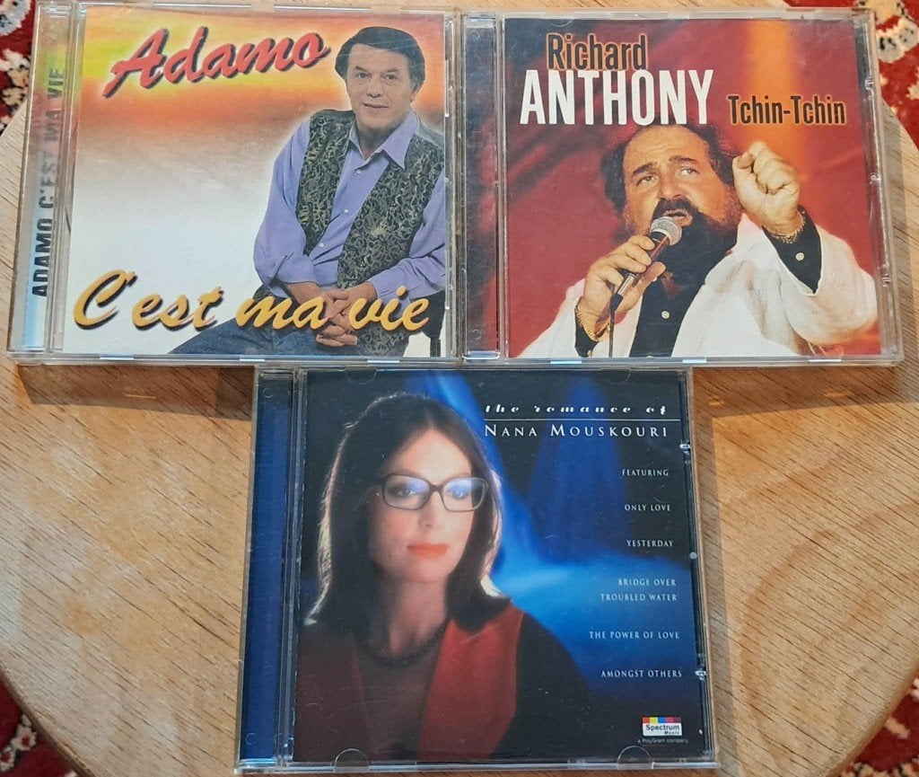 Adamo, Richard Anthony, Nana Mouskouri, lot 3 CD, CD & DVD, CD | Francophone, Enlèvement ou Envoi, Utilisé, Album, Chanson