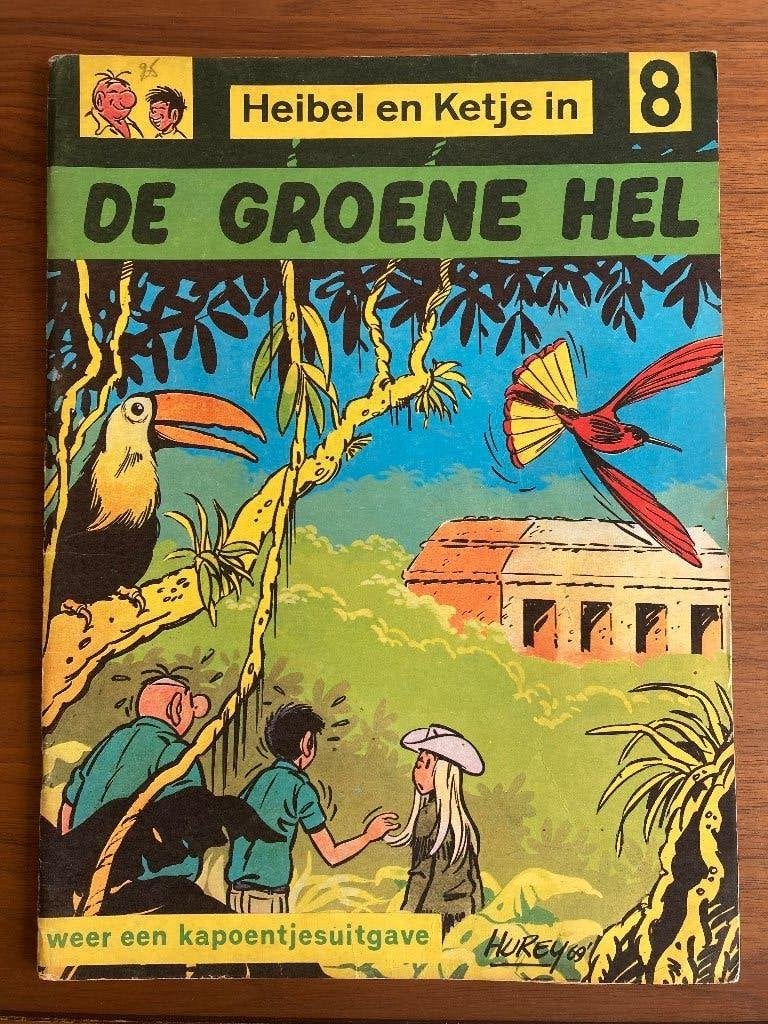 Heibel en Ketje in - De groene hel (nr. 8), Eén stripboek, Ophalen of Verzenden, Hurey