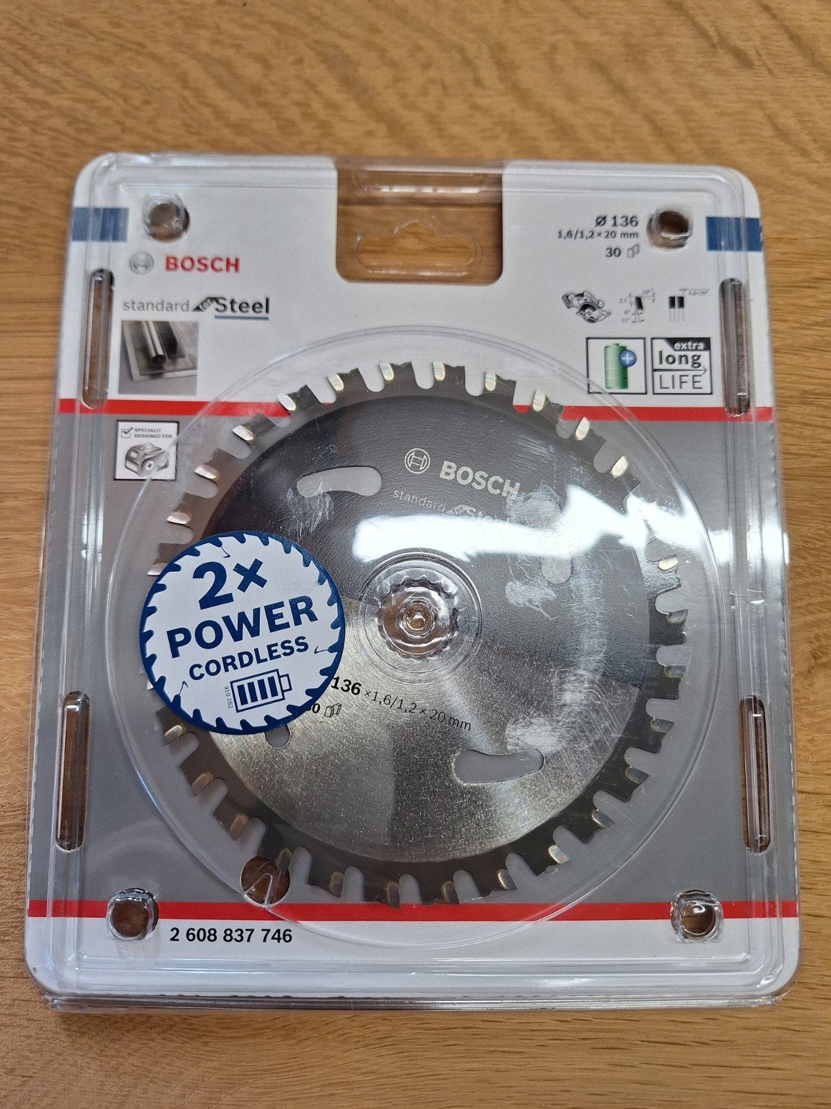Bosch Cirkelzaagblad Steel 136x20x1.6/1.2x30T 2608837746, Doe-het-zelf en Bouw, Gereedschap | Machine-onderdelen en Toebehoren