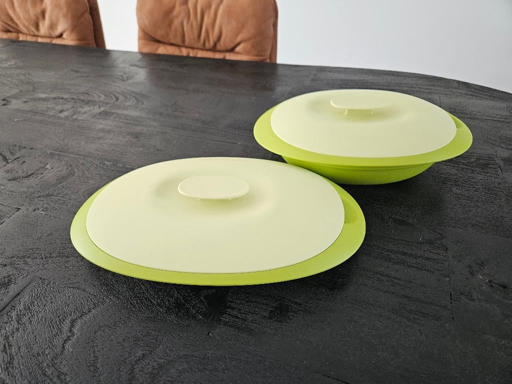 Tupperware Legacy ovale groene serveerschalen, Ophalen of Verzenden, Nieuw, Groen, Schaal