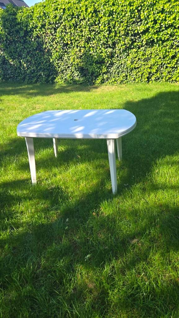 Witte tuintafel, Caravans en Kamperen, Ophalen
