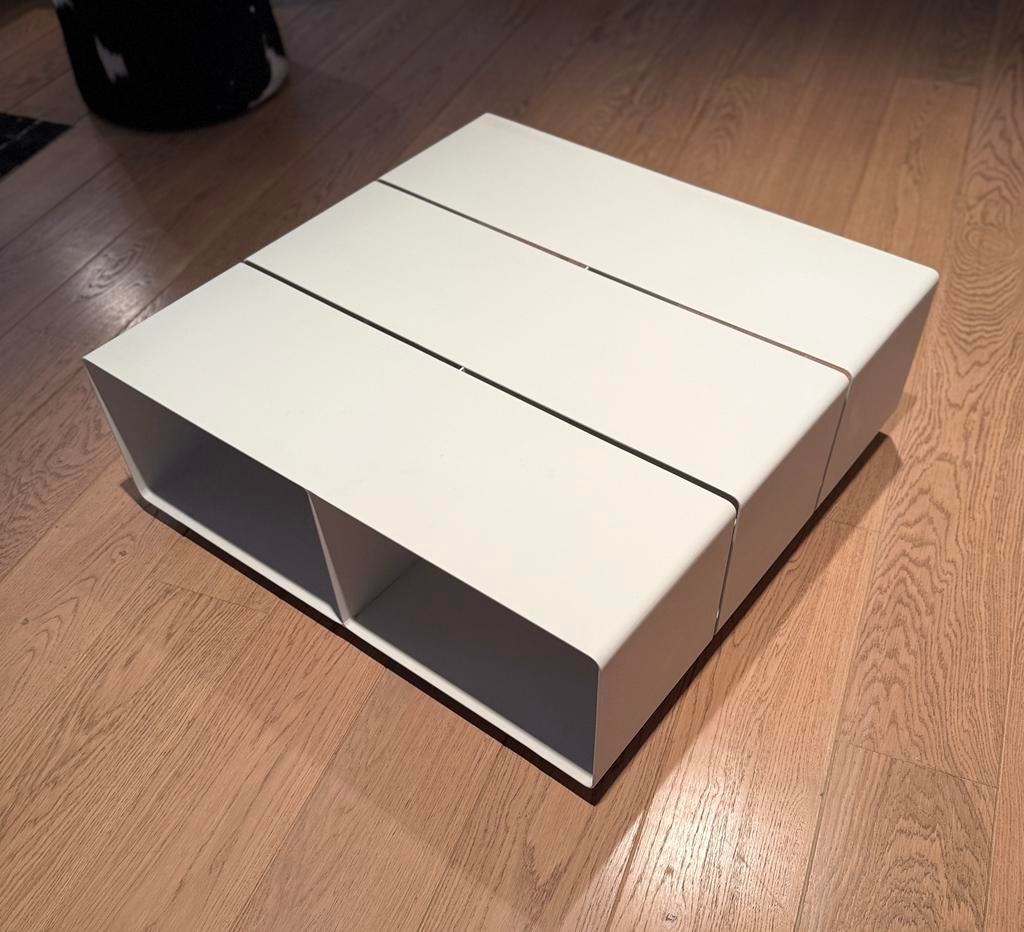 Gloster bijzettafel Crystal White 85x85cm, Ophalen, Minder dan 45 cm, Metaal of Aluminium, Vierkant