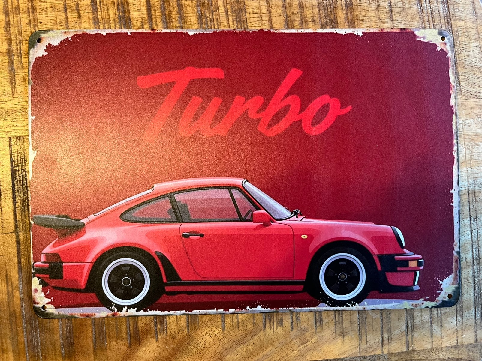 Plaque metallique porsche turbo, Collections, Enlèvement ou Envoi, Comme neuf