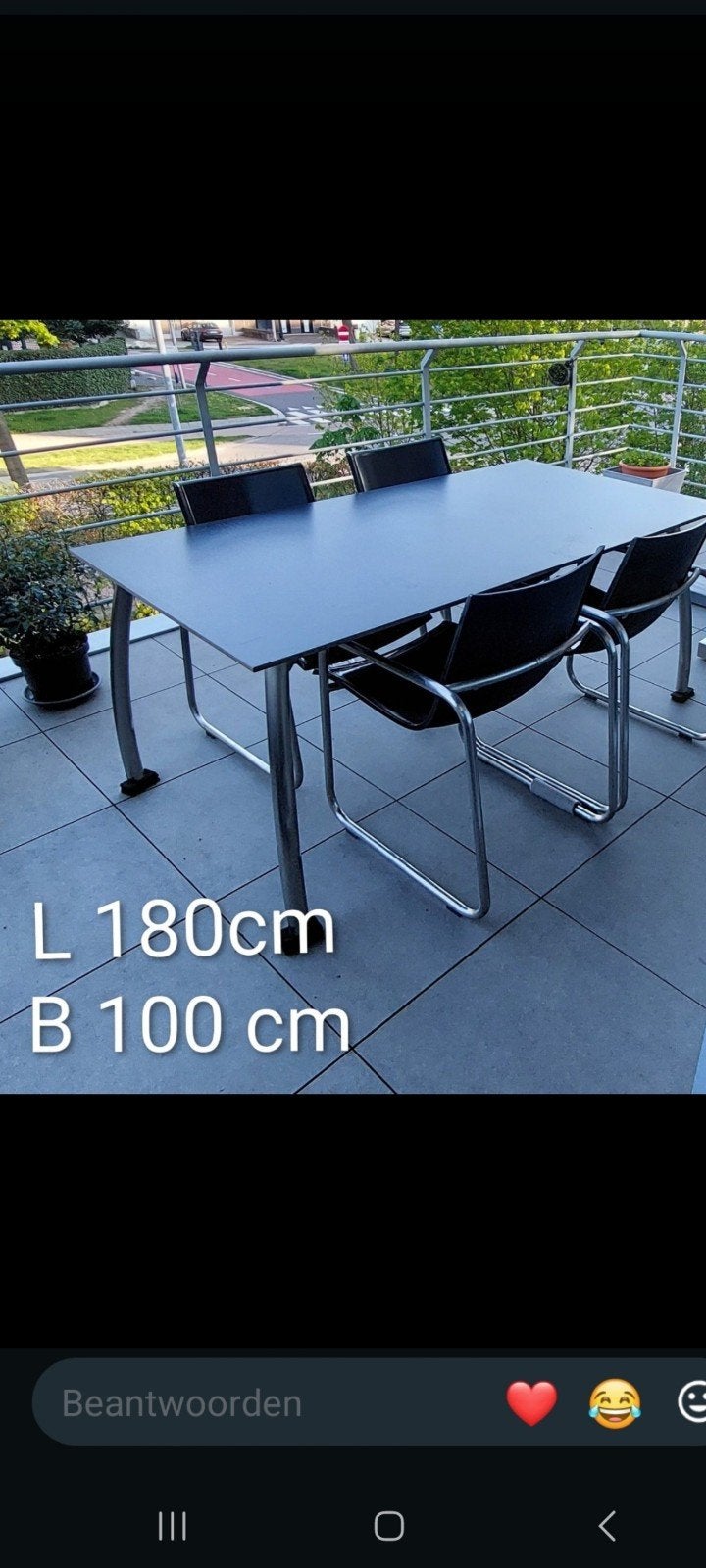 Tuintafel met 4 stoelen ., Ophalen