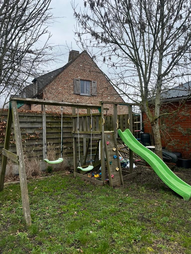 Schommel met glijbaan, klimtoren & klimladder, Ophalen, Gebruikt, Schommel
