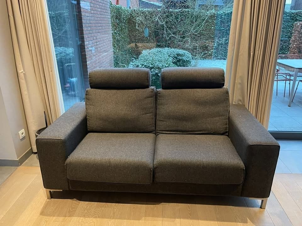 Stoffen donkergrijze zetel, Ophalen, Gebruikt, 150 tot 200 cm, Driepersoons