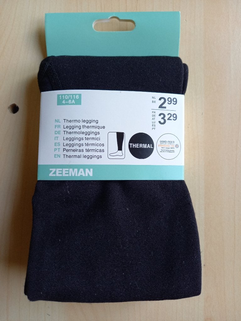 Nouveau legging thermique taille 110/116 pour fille, Enfants & Bébés, Zeeman, Enlèvement ou Envoi, Fille, Pantalon