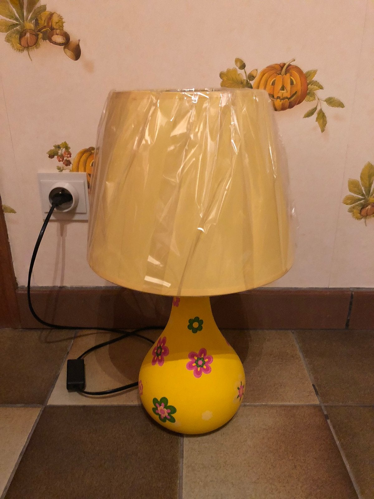 Vintage woondecoratielamp van 50 cm!!!, 50 cm, Vintage, Keramiek, E14 (klein)
