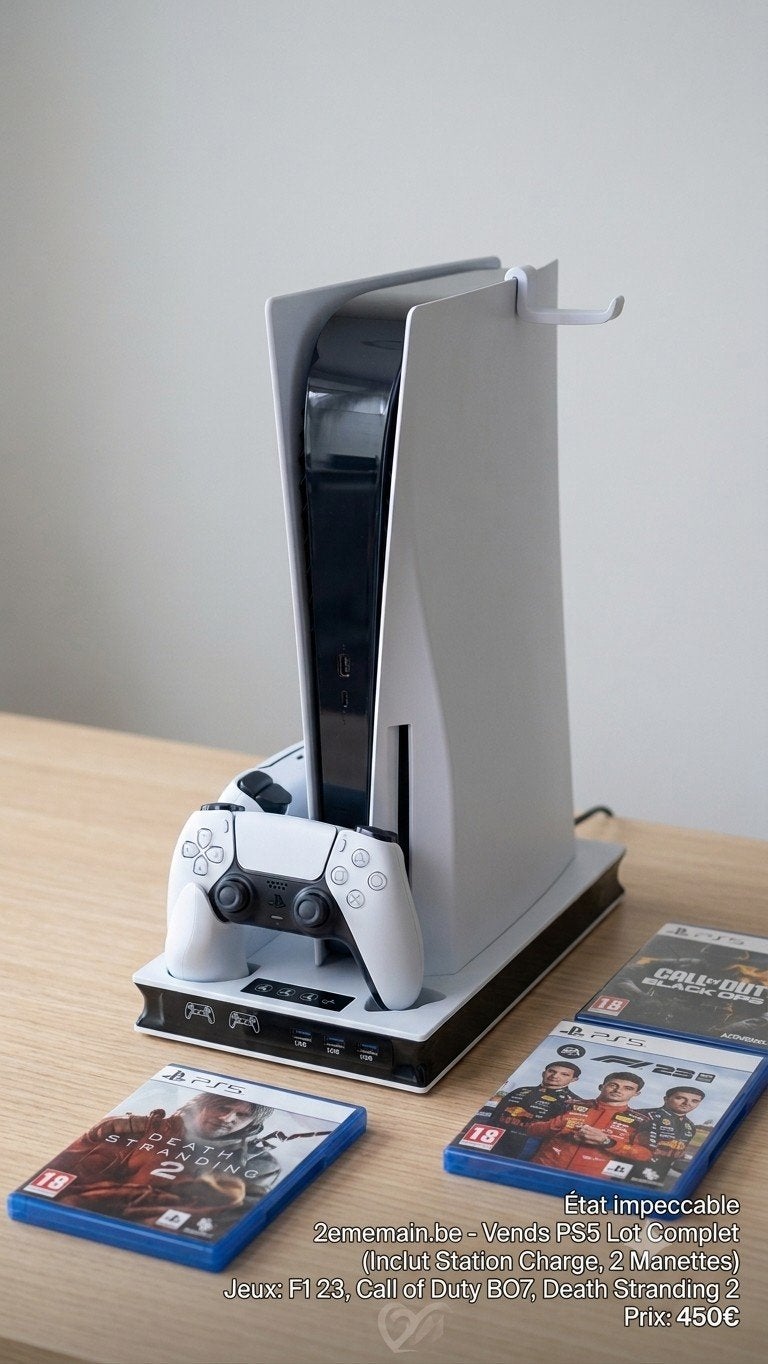 PS5 lot complet : station, 2 manettes, 3 jeux, Consoles de jeu & Jeux vidéo, Enlèvement, Utilisé, Playstation 5