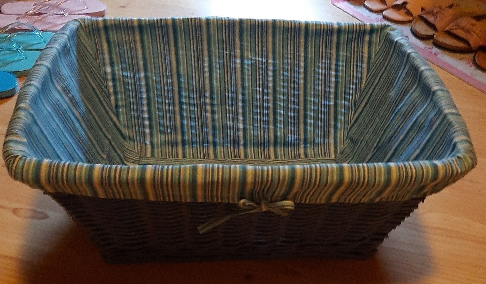 Panier à linge bleu, Osier, Comme neuf, Enlèvement, Panier
