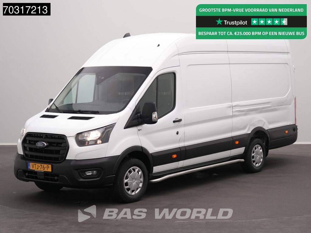 Ford Transit 130pk L4H3 Airco Cruise Camera Parkeersensoren, Auto's, Stof, Euro 6, 4 cilinders, Wit