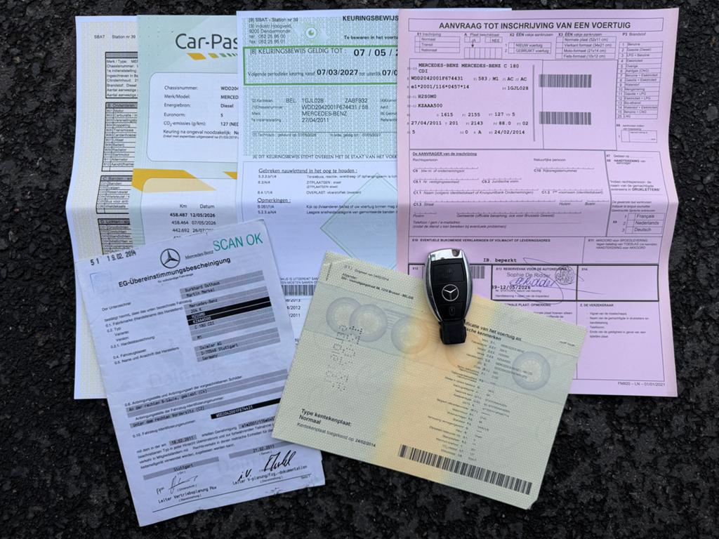 Mercedes C180CDI Elegance – 1ste Eig - Onderhouden - Gekeurd, Auto's, Achterwielaandrijving, Beige, Leder, 5 deurs