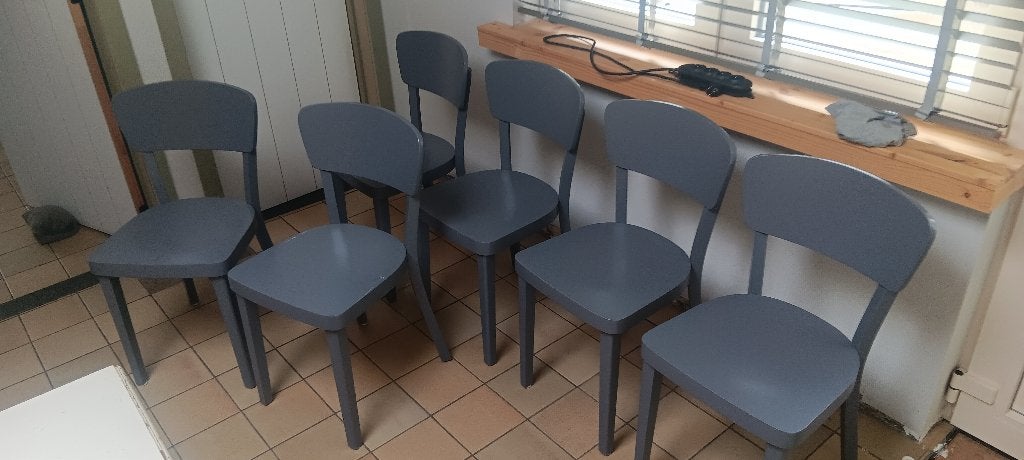 Stoelen, Huis en Inrichting, Stoelen, Ophalen, Gebruikt, Grijs, Vijf, Zes of meer stoelen