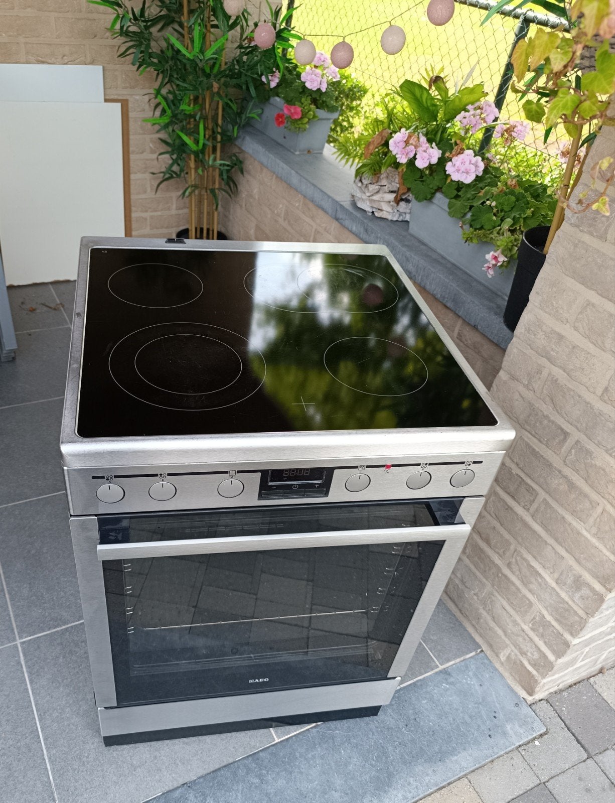 Elektrische oven met kookplaat, Ophalen, Vrijstaand, AEG, Oven