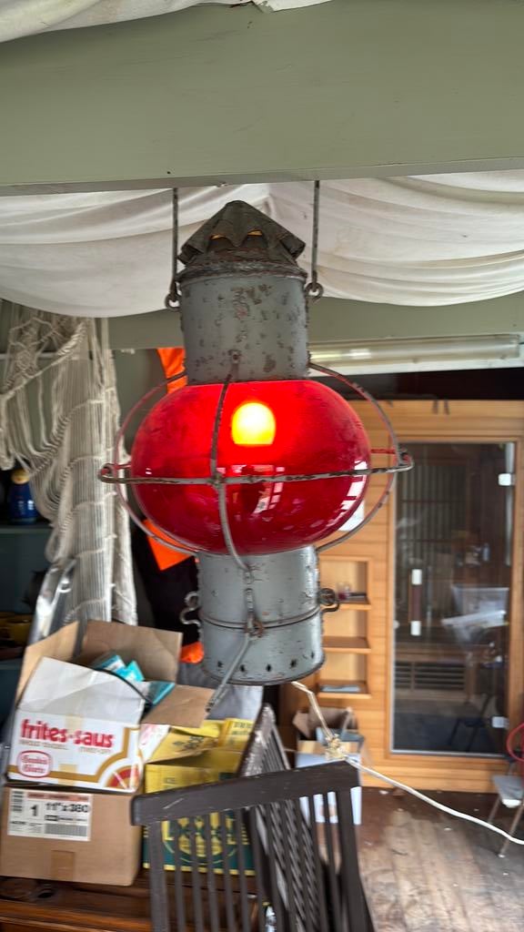 Vintage scheepslamp, Verzamelen, Scheepvaart, Ophalen, Gebruikt, Motorboot