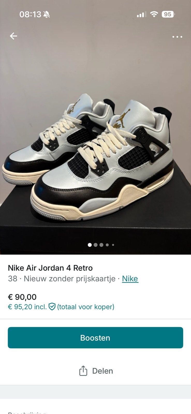 Jordan 4 Retro 'Platinum Gold' (GS) Size: 38, Vêtements | Hommes, Chaussures, Neuf, Enlèvement ou Envoi, Baskets, Noir