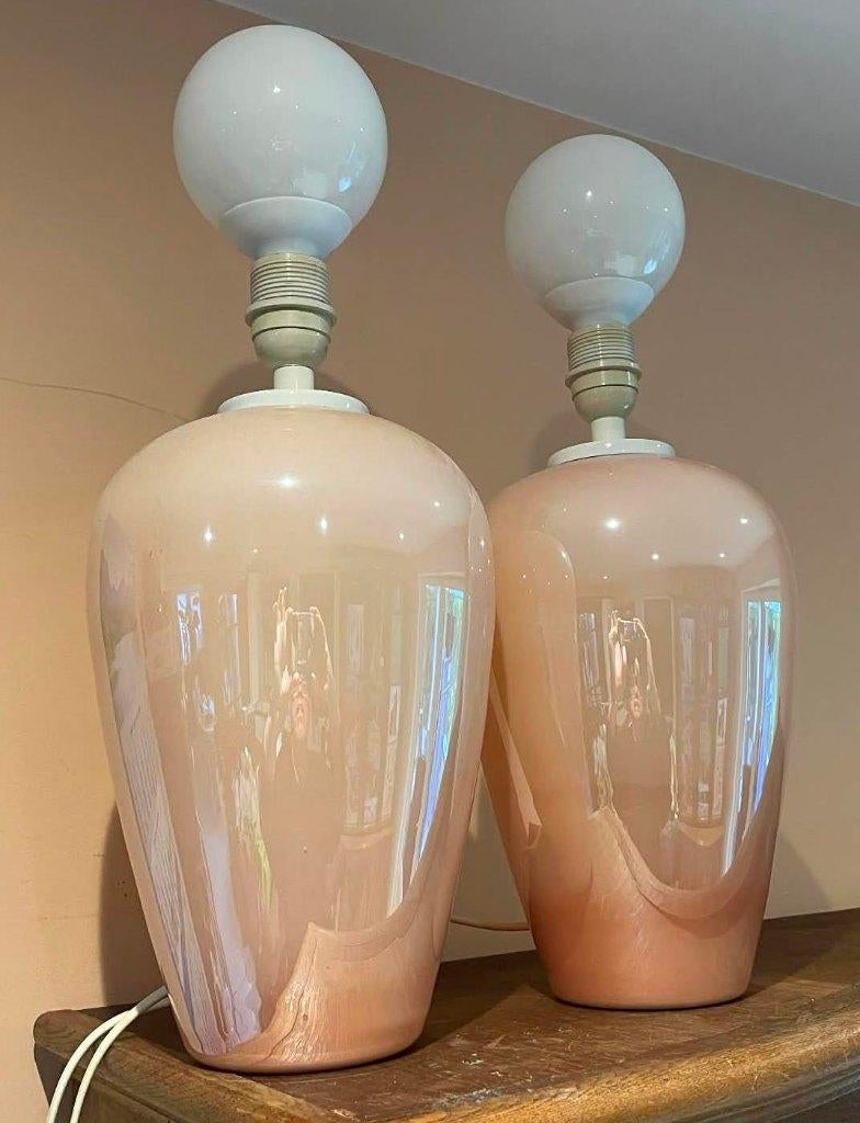 OPALINE glazen lamp? Set van twee, Ophalen, Minder dan 50 cm, Artdéco, Glas