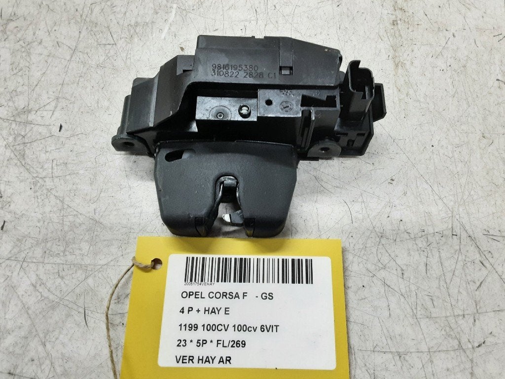 SERRURE COFFRE Opel Corsa F (UB / UH / UP) (9816195380), Opel, Opel Automobile GmbH, Haillon arrière, Utilisé