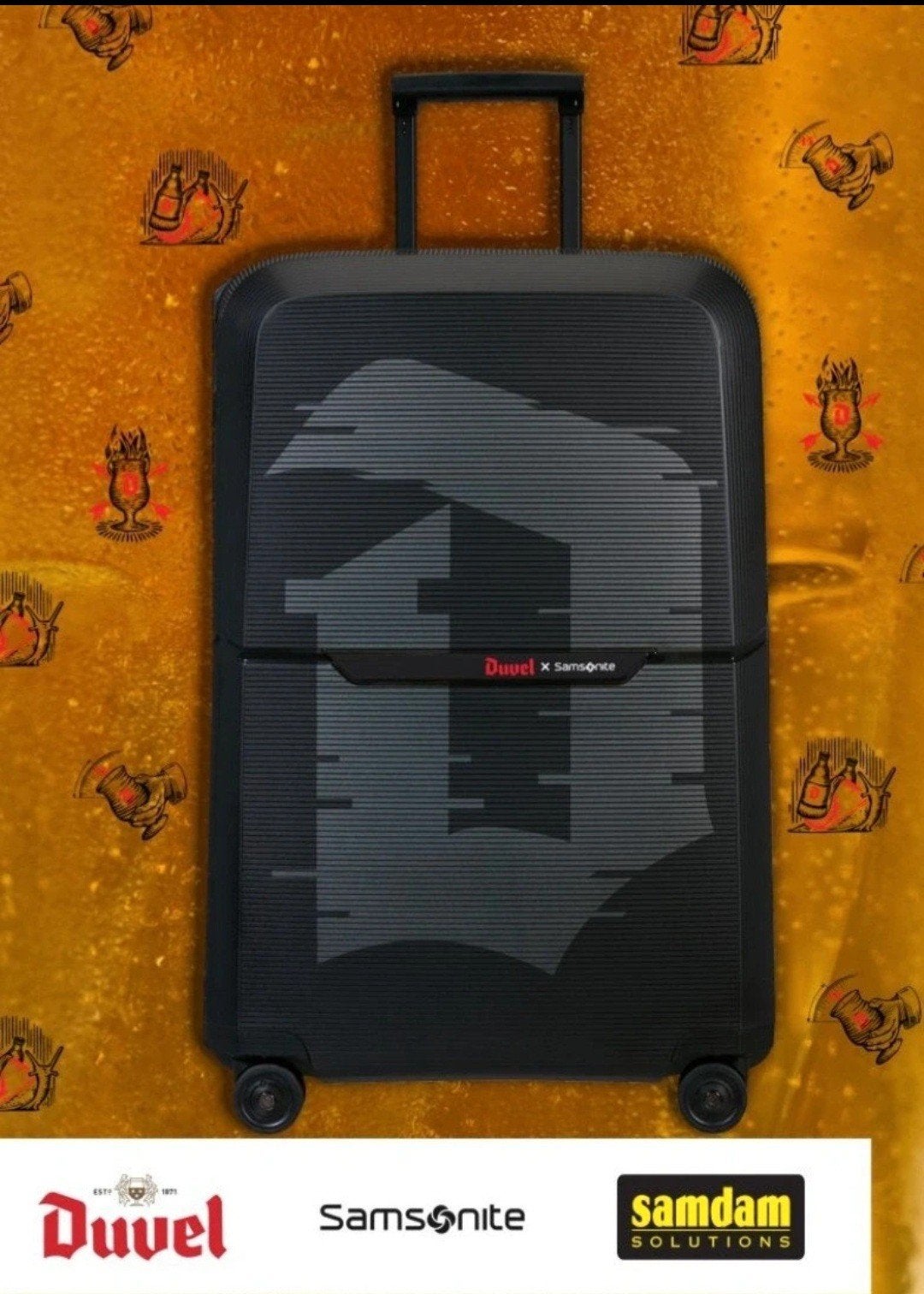 Koffer Duvel Samsonite, Ophalen