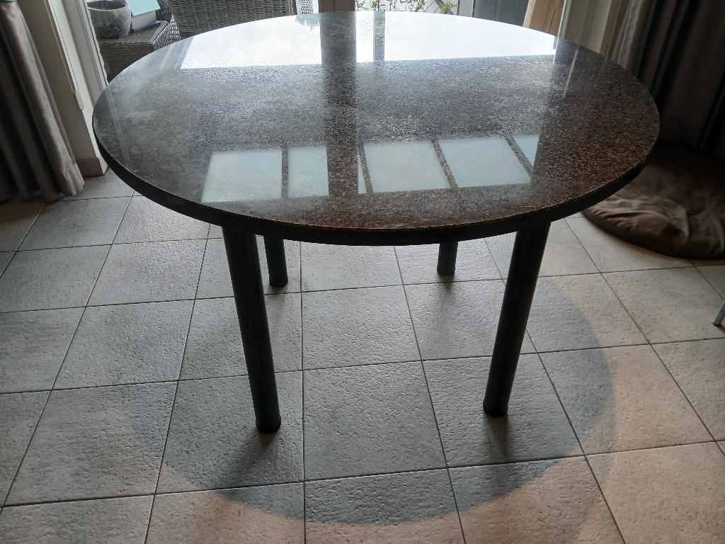Keukentafel, Quatre personnes, Rond, Comme neuf, 100 à 150 cm