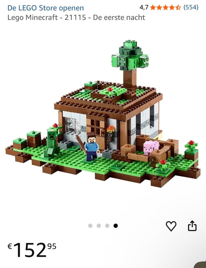 Lego Minecraft-21115-De eerste nacht, Ophalen, Inclusief instructies, Minecraft, Lego