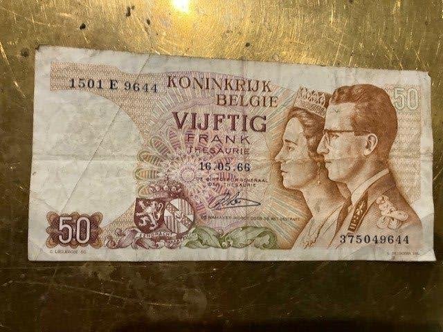BANKBRIEFJE BILJET 50 BELGISCHE FRANK 16 05 66, Ophalen of Verzenden, Los biljet