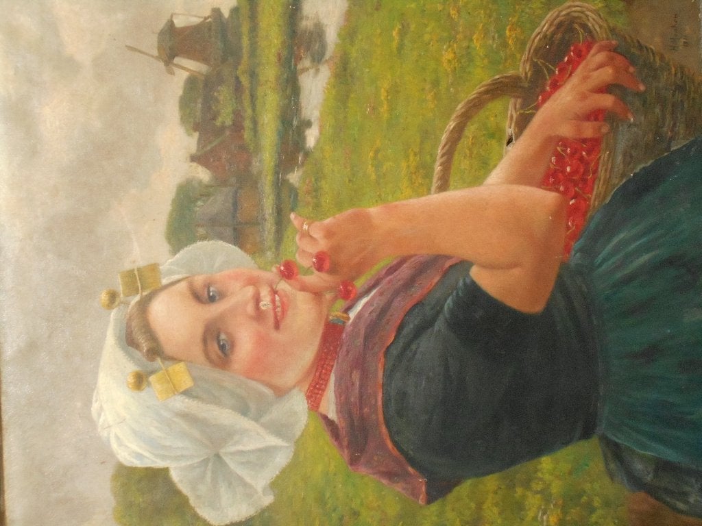 jeune femme zélandaise de henri houben 1911, Antiquités & Art, Daté, Portrait ou Personnes, Peinture à l'huile, Enlèvement