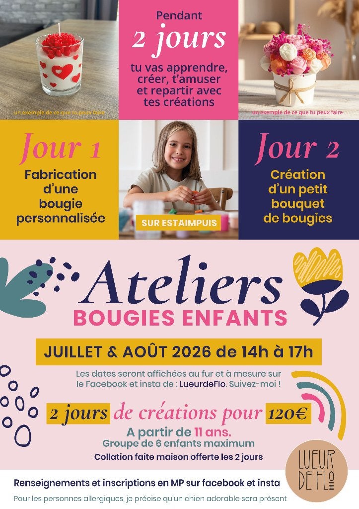 Ateliers ENFANTS : creation de bougies, bouquets de bougies, Hobby & Loisirs créatifs, Enlèvement, Neuf