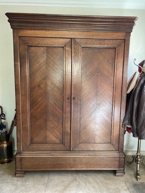 Armoire en chêne - vestiaire -   Louis Philippe, Enlèvement, Utilisé, Chêne, Avec tiroir(s)