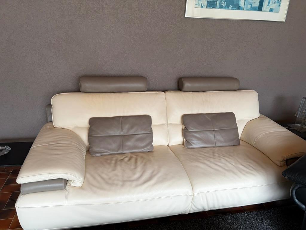 2 canapés en cuir, Ophalen, Gebruikt, Driepersoons, Leer