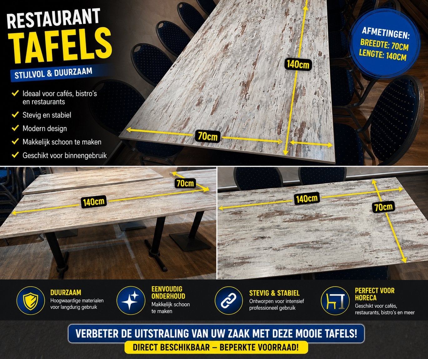 Horeca tafels (140*70 ), Ophalen of Verzenden