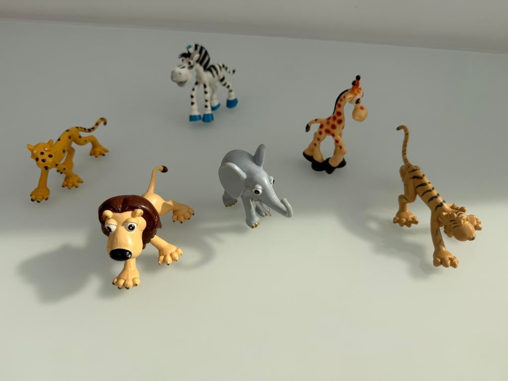 6 diertjes (zebra, leeuw, olifant,..), Verzamelen, Dierenverzamelingen, Ophalen, Gebruikt