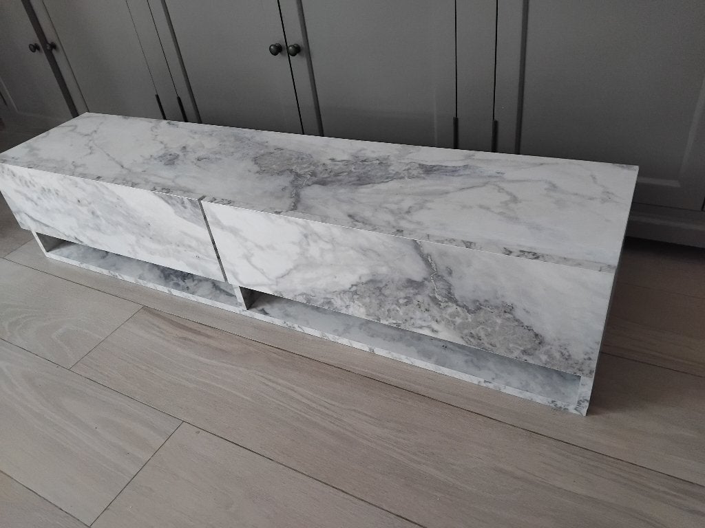 tv meubel zwevend in marmerlook 140 cm, Huis en Inrichting, Ophalen, Gebruikt