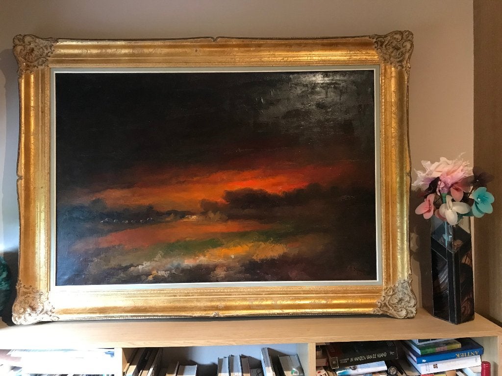 Schilderij, Antiek en Kunst, Ophalen, Doek, Landschap, Olieverf