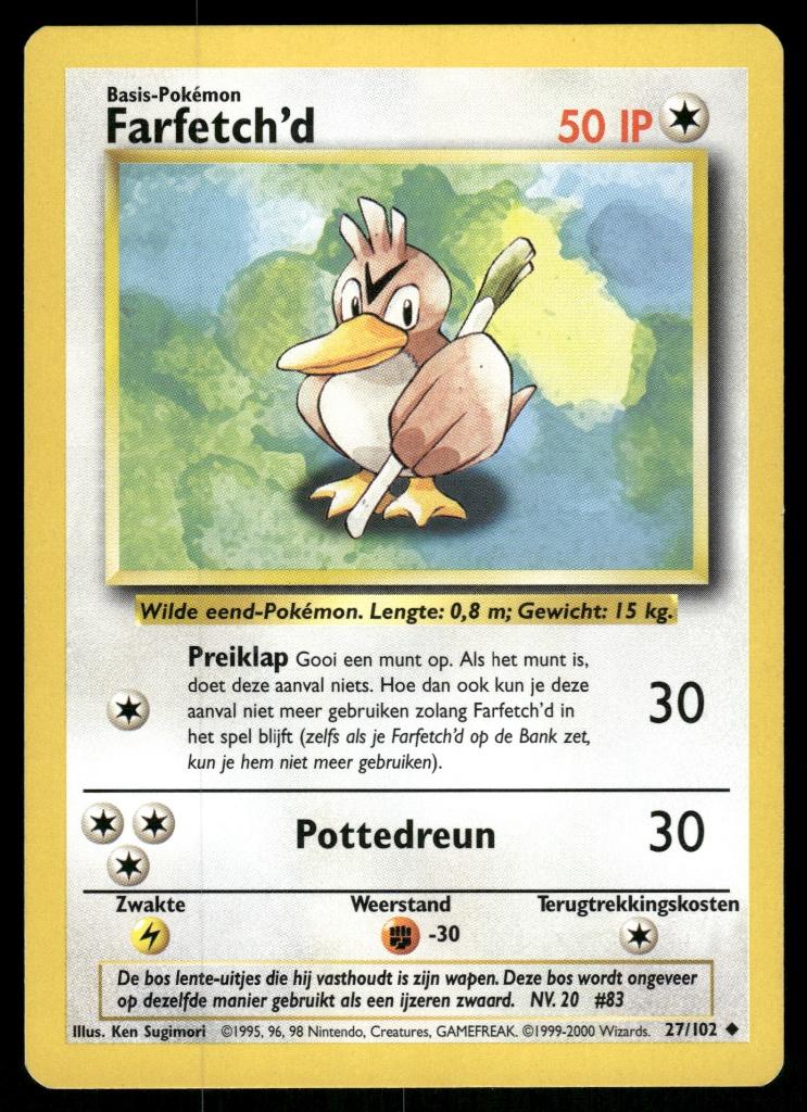 Farfetch'd 27/102 - Base (NL) (NM), Verzenden, Gebruikt