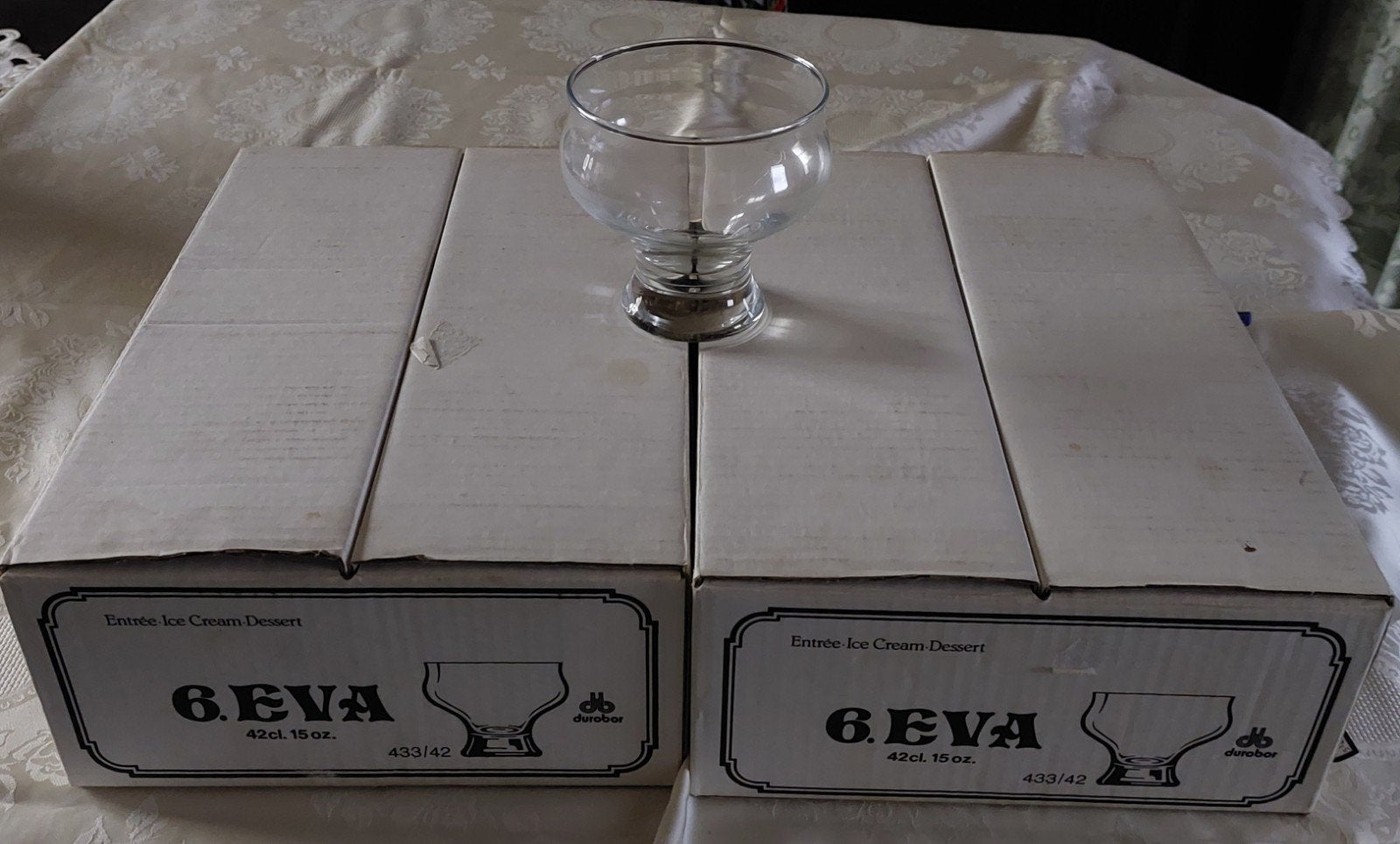 Set van 12 glazen ijscoupes/dessertglazen 42 cl, Ophalen