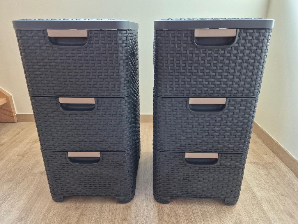 2- Curver badkamer opslagboxen, Huis en Inrichting, Badkamer | Badtextiel en Accessoires, Ophalen, Zo goed als nieuw, Blauw, Overige typen