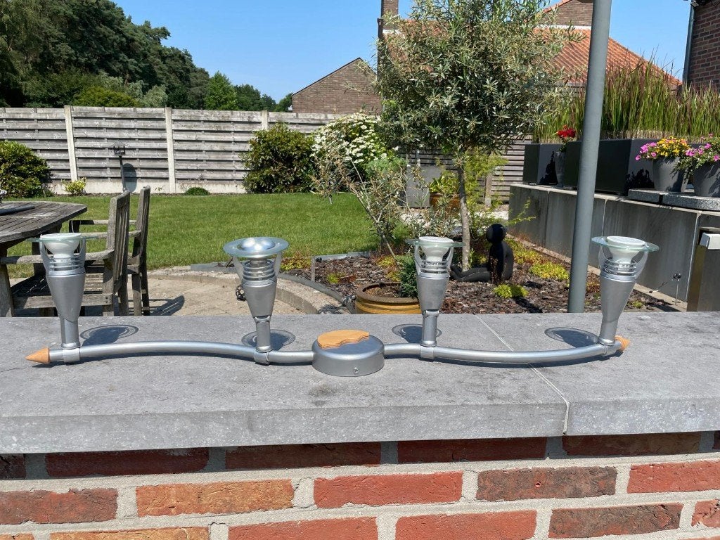 Luster met 4 spotjes, Maison & Meubles, Lampes | Spots, Spot encastrable ou Spot mural, Comme neuf, Synthétique, Enlèvement