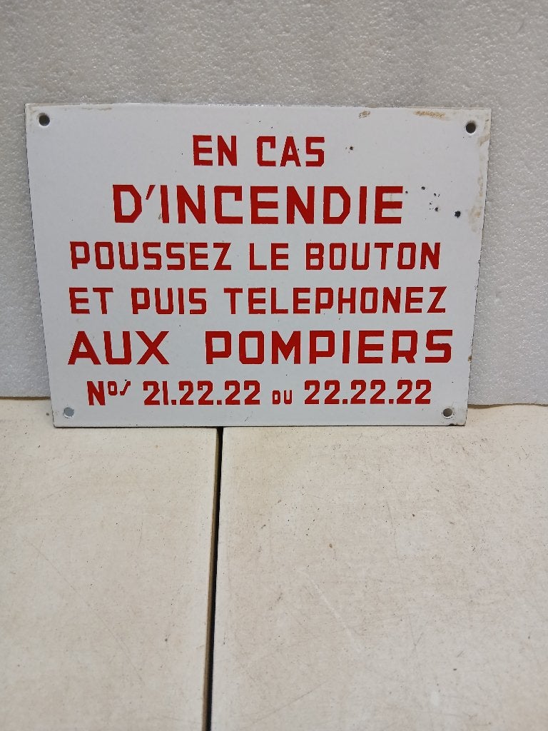 Geëmailleerd brandwaarschuwingsbord, Ophalen of Verzenden, Zo goed als nieuw, Reclamebord