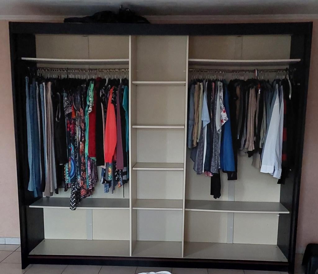 Open kleerkast zonder kledij, 200 cm ou plus, Avec tablette(s), Zwart, Enlèvement