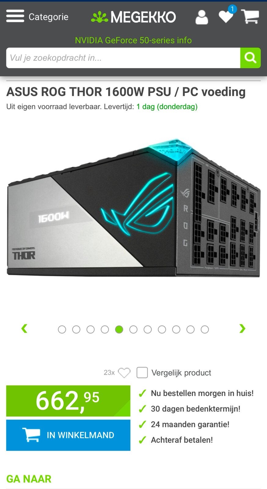 ASUS ROG Thor Titanium 1600W II, Informatique & Logiciels, Alimentations de secours (UPS), Enlèvement ou Envoi, Comme neuf