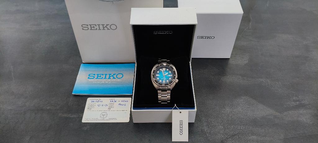 Seiko SRPH59J Prospex (Blue King Turtle Shell), Handtassen en Accessoires, Horloges | Heren, Staal, Polshorloge, Ophalen of Verzenden