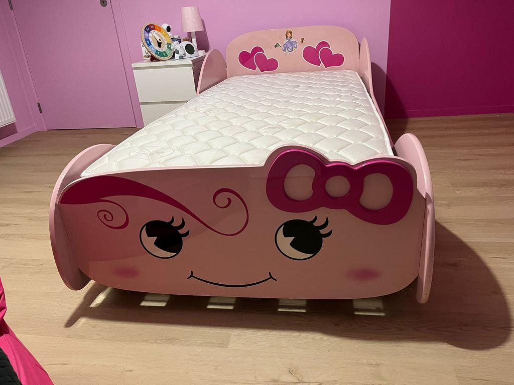 Kinderbed autobed Love 90x200 cm, 85 tot 100 cm, Zo goed als nieuw, 180 cm of meer, Ophalen