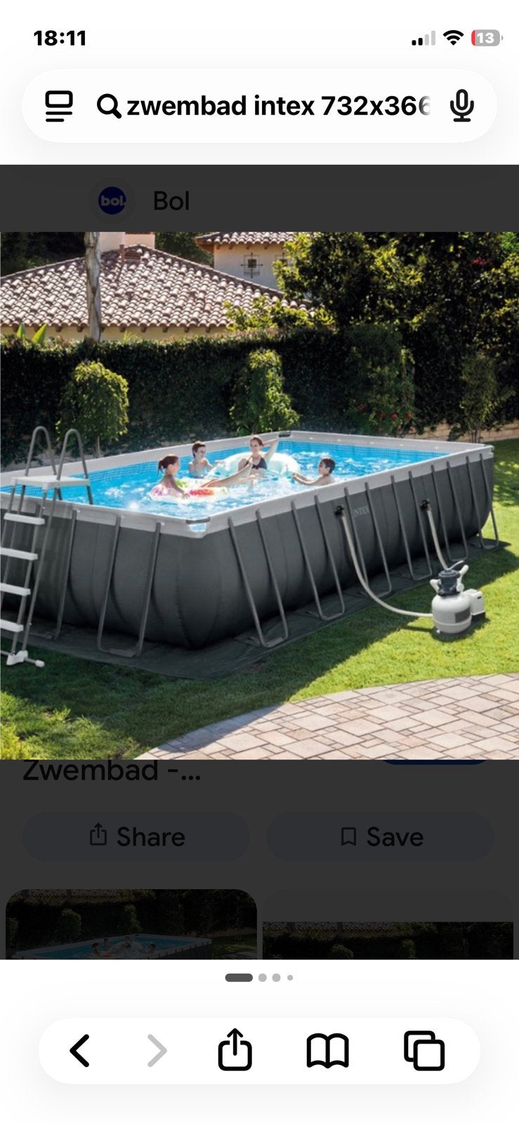 Intex ultra xtr frame 732x366x132, Ophalen, Zo goed als nieuw