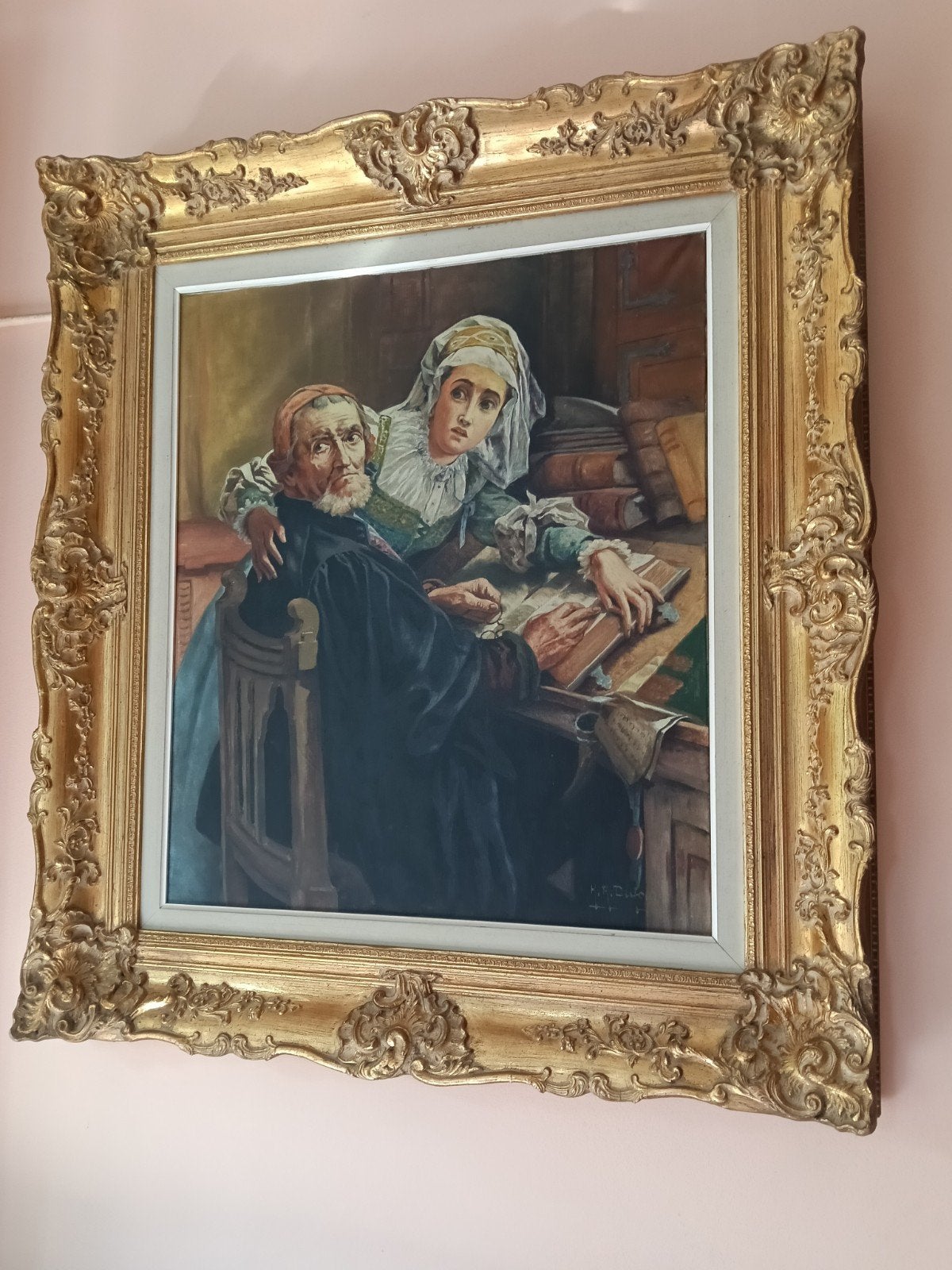 Reproductie schilderij, in goede staat met zeer mooie kader, Ophalen