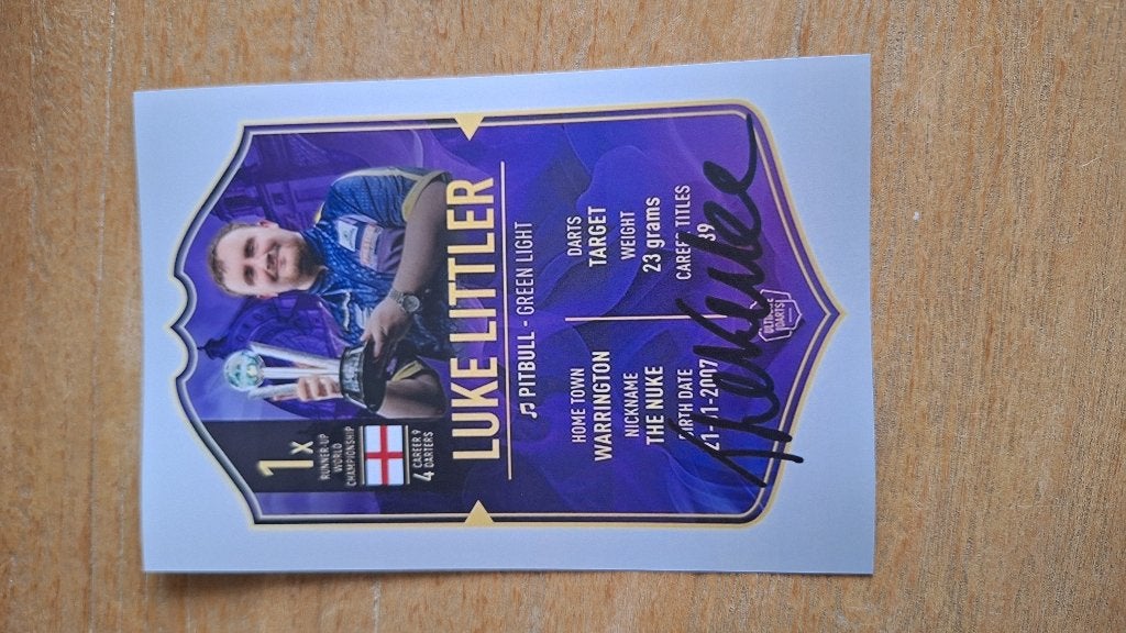 Foto met handtekening (print); Luke Littler # Darts, Ophalen of Verzenden, Nieuw, Overige typen