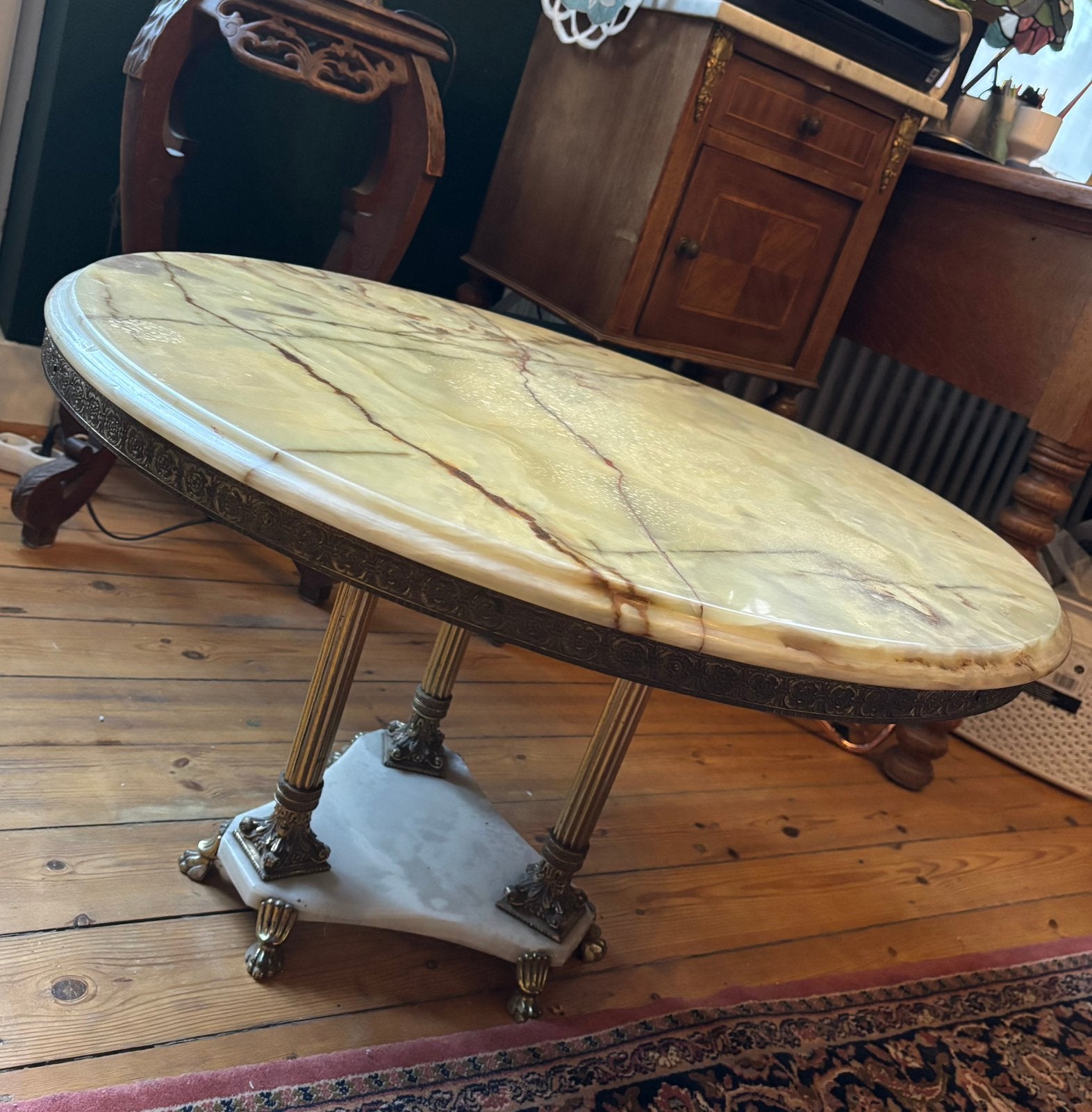Rococo-stijl salontafel onyx, Antiek en Kunst, Antiek | Meubels | Tafels, Ophalen