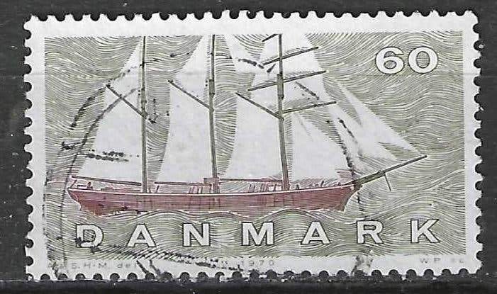 Danemark 1970 - Yvert 510 - Navire maritime danoise (ST), Timbres & Monnaies, Envoi, Danemark, Affranchi