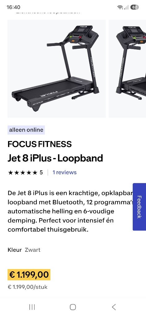 Professionele loopband focus fitness jet 8 iplus nieuwstaat, Ophalen, Nieuw, Benen, Loopband